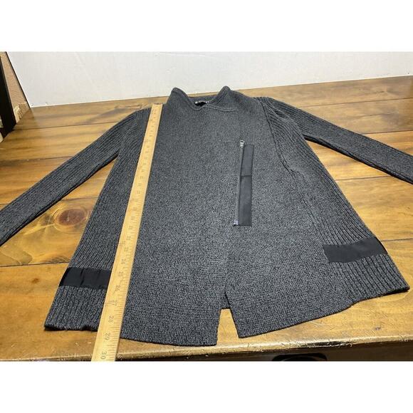 Athleta Thermolite Sentinel Sweater Wrap Grey Ribbed Merino Wool Cardigan Sz XS - Picture 8 of 12